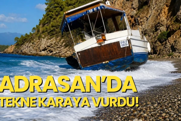 Adrasan’da Tekne Karaya Vurdu!