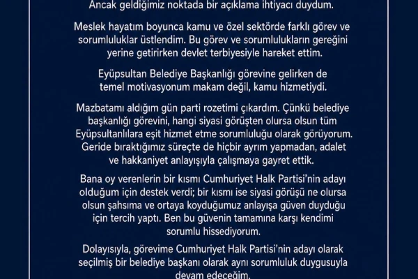 Eyüpsultan Belediye Başkanı Özmen de CHP'de kalıyor! — Fotoğraf 1