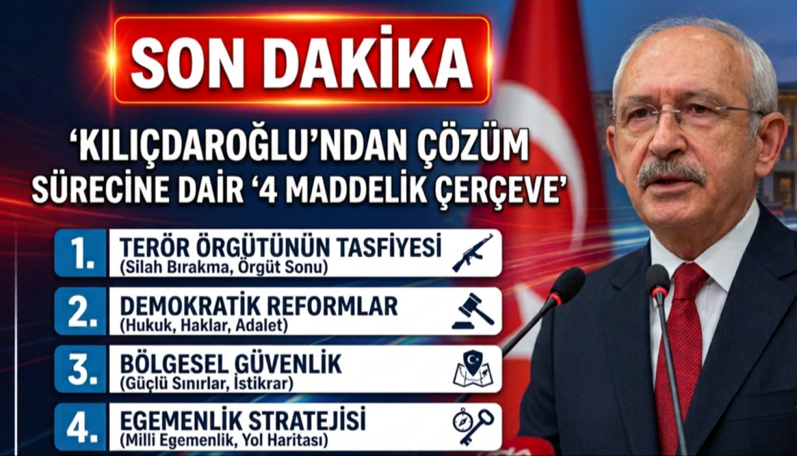 Kılıçdaroğlu’ndan çözüm sürecine dair 4 maddelik çerçeve