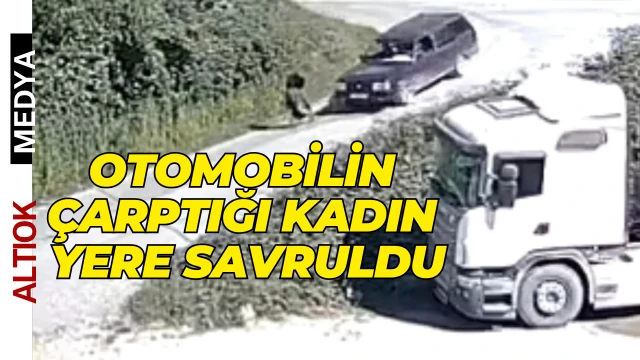 Düzce Yığılca’da Otomobilin Çarptığı Kadın Yere Savruldu