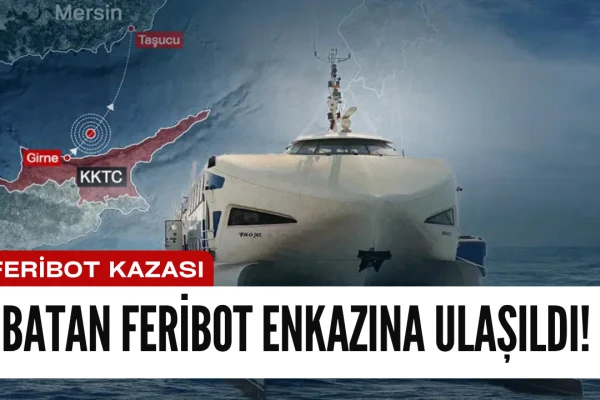 Girne'de batan feribotun enkazına ulaşıldı