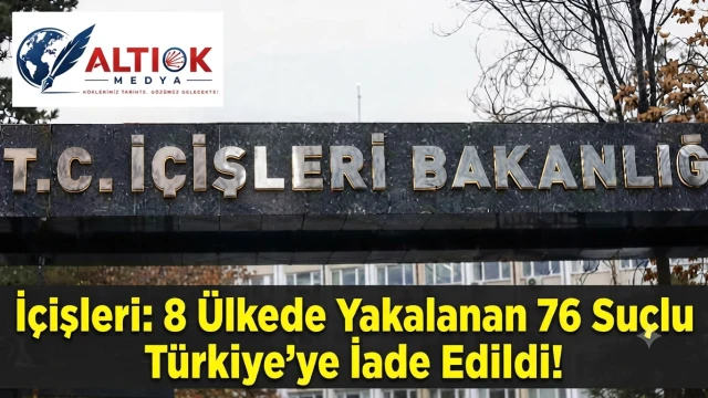 İçişleri: 8 Ülkede Yakalanan 76 Suçlu Türkiye'ye İade Edildi!